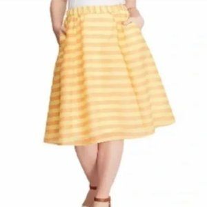 NWOT Lane Bryant Yellow and Orange Circle Skirt with Pockets